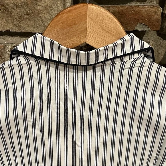 Petite Plume Navy French Ticking Cozy Cotton Blend Striped Kids Pajama Set - Picture 9 of 13